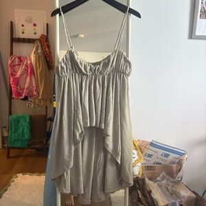 Free People Light tan/beige Spaghetti-Strap High-Low Top